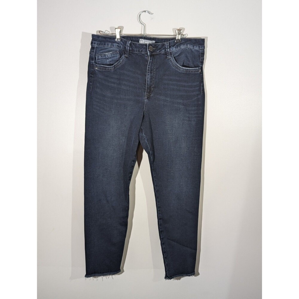 Wit & Wisdom Womens Skinny Jeans Size 16 Dark Wash Denim Stretch Ankle Raw Hem